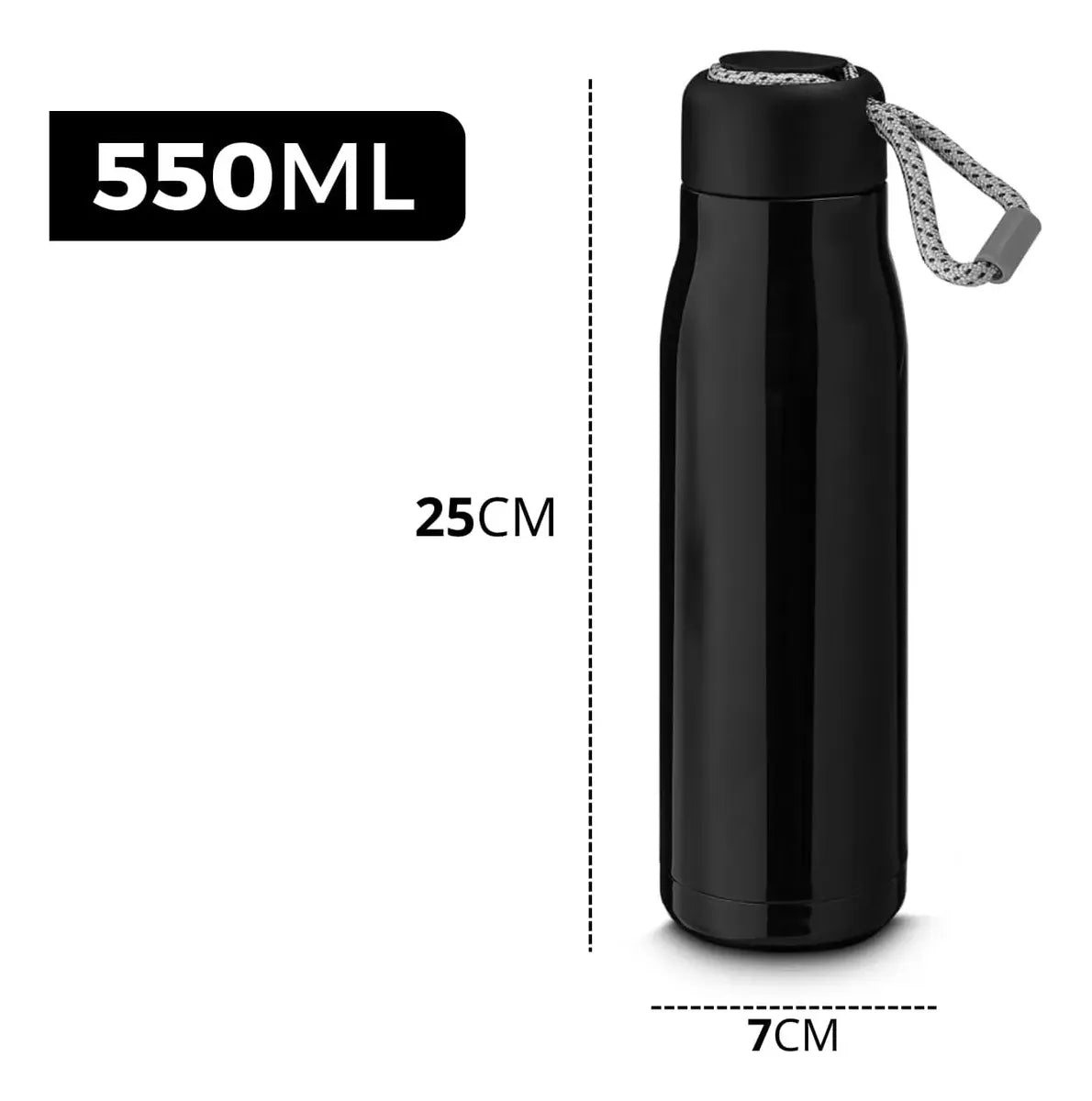 Garrafa Térmica Inox 550ml Isolada À Vácuo 12 Horas Gelado