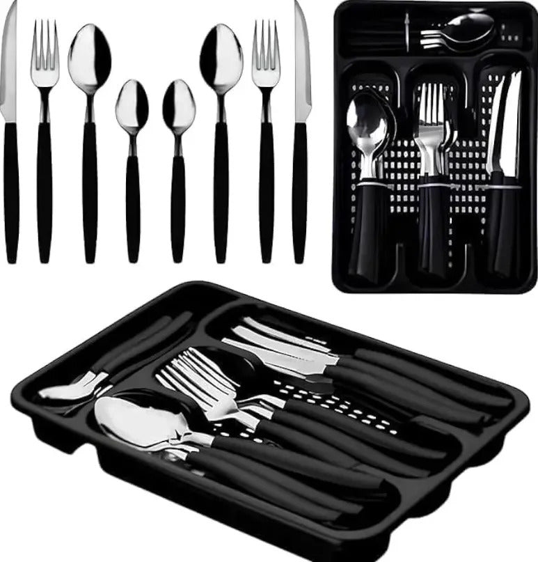 Jogo de Talheres Inox Casare com Porta Talheres 25 pçs