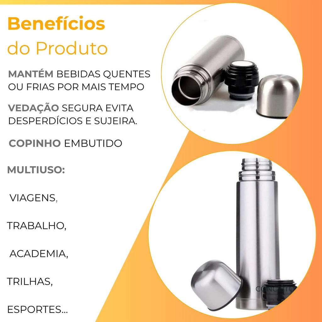 Garrafa Térmica Inox 420ml Quente/Gelado Flash Keep